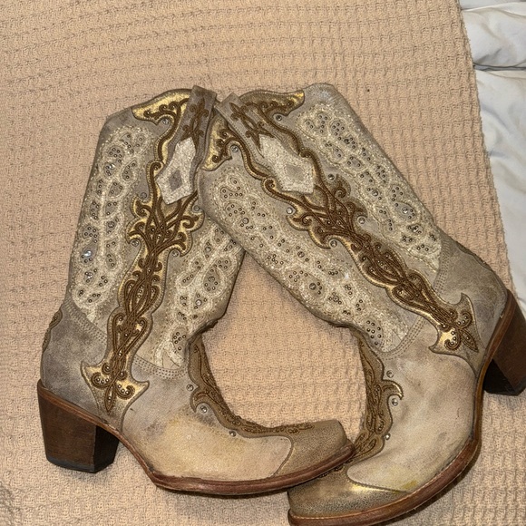 Corral Women's Western Boots - Gold and Tan - Picture 2 of 5
